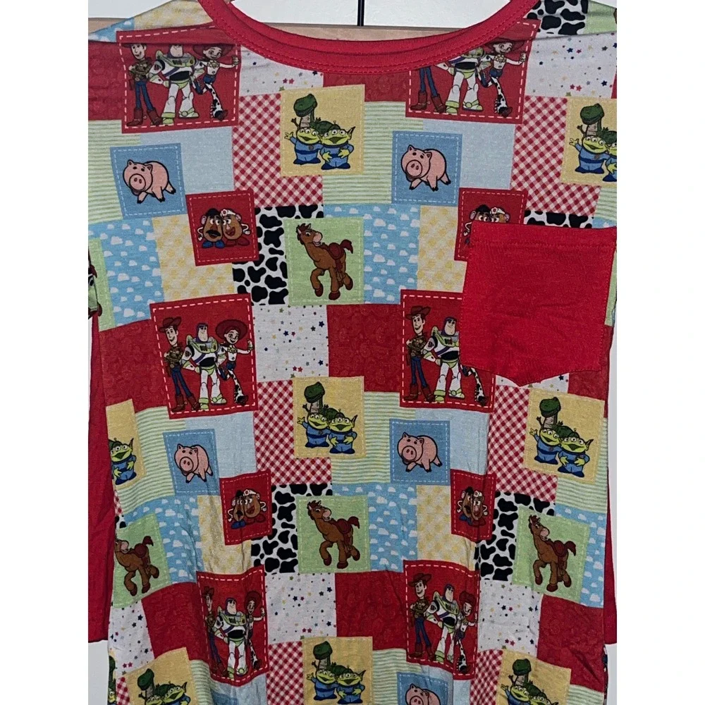 Bamboo Buddies Toy Story Pajama Set Girls Size 9 Bamboo Spandex‎ Sleepwear